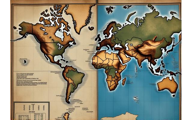 古地図がデジタル化され、現代の地図データと重ね合わせられたイメージ